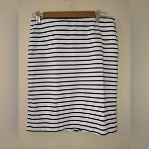 Banana Republic Pencil Skirt Womens Small White Black Classic Nautical Stripe